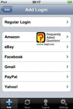 בחירה ב-Regular Login , באייפון