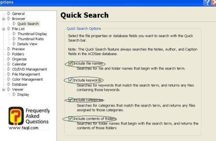 אפשרות  Quick Search, לתוכנת Acdsee 8 