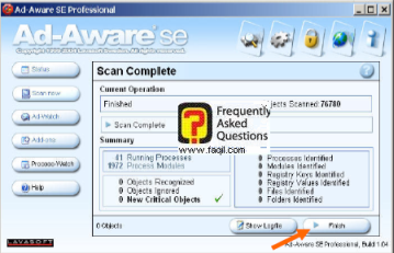 לחצן Finish, ב ad aware   