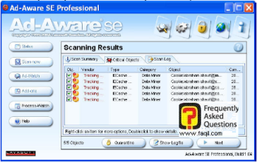 חלון קבצי ההסגר, ב ad aware   