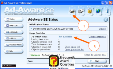 החלון הראשי, ב ad aware   
