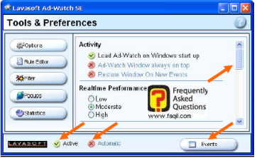 לחצן Options, ב ad aware   