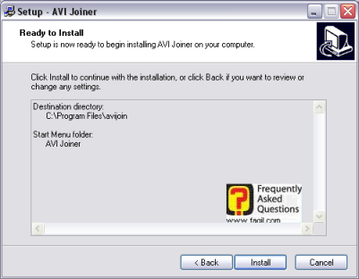 מסך קרא לפני, להתקנת avi joiner