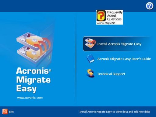 בחרו ב-Install Acronis ,להתקנת תוכנת  Acronis Migrate Easy