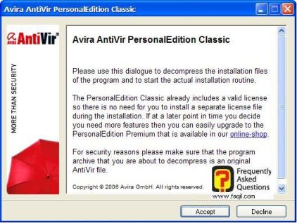 לחצו מסכים,להתקנת  AntiVir 