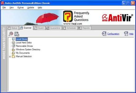 המסך סרןק של Antivir 