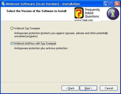 מסך בחירת התקנה-antivirus werboot 