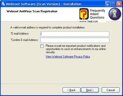 מסך לרשום אימייל-antivirus werboot