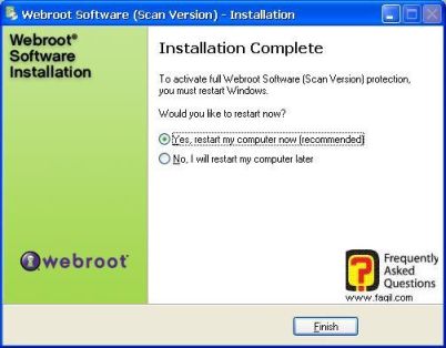 סיום ההתקנה-antivirus werboot