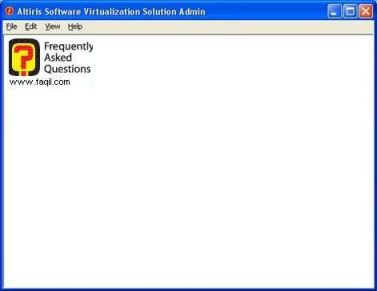 לאחר הפעלת התוכנה, Altiris Software Virtualization   