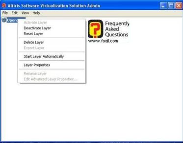 הפעלת התוכנה ב Altiris Software Virtualization   