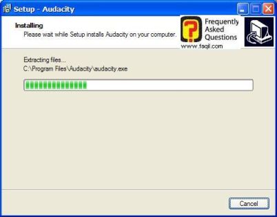 ההתקנה החלה של  Audacity