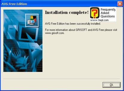 סיום התקנת  האנטיוירוס avg free