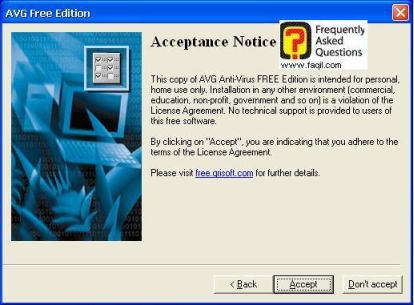  מסך תנאי שימוש להתקנת האנטיוירוס avg free