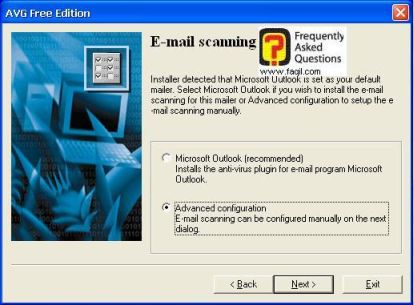  הגדרות סריקה דואל באנטיוירוס avg free
