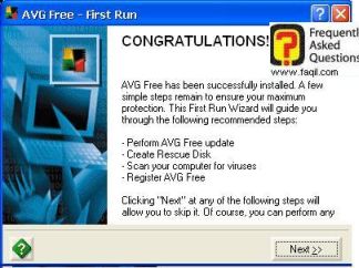  מסך ברוך הבא והסבר על השימוש , באנטיוירוס avg free