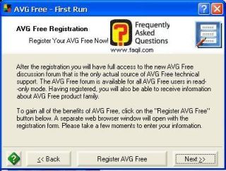  הסבר על  ההרשמה החינמית, באנטיוירוס avg free
