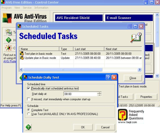  המשך ביטול הסריקה השבועית של אנטיוירוס  avg free