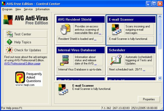   ביטול הסריקה האוטומטית  במייל  של אנטיוירוס  avg free