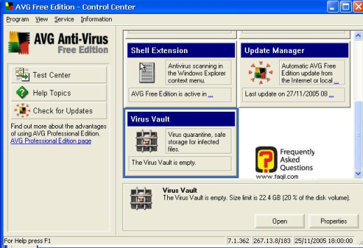  הגעה לקבוצת ההסגרה   של אנטיוירוס  avg free