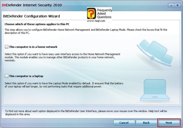 קינפוג הגדרות ראשוניות נוספות,BitDefender Internet Security 2010 