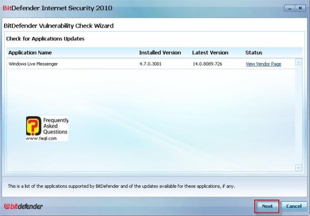 דוגמה לנקודות תורפה, BitDefender Internet Security 2010 