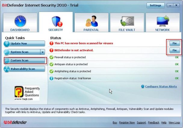 בחירה בתיקון, BitDefender Internet Security 2010 