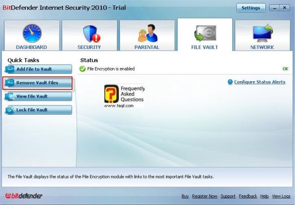 סרת ערכי קבצים, BitDefender Internet Security 2010 