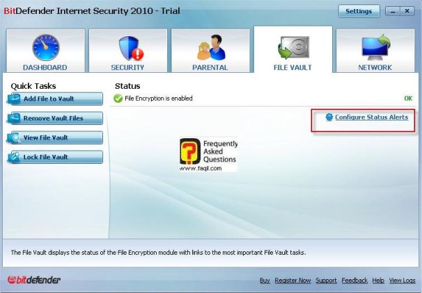 הגדרות תצורה, BitDefender Internet Security 2010 