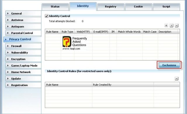 עורך הרישום לפרטיות, BitDefender Internet Security 2010 