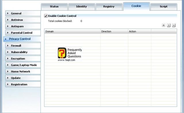 קוקיס-מה נחסם ומה לא, BitDefender Internet Security 2010 