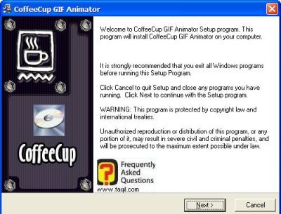 מסך ברוכים הבאים, CoffeeCup GIF Animator  