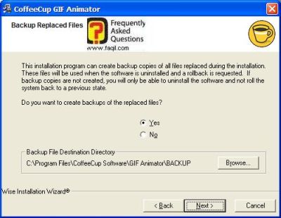 מסך גיבוי תוכנה, CoffeeCup GIF Animator  