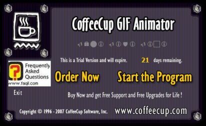 בחרו בהפעל את התוכנית, CoffeeCup GIF Animator  