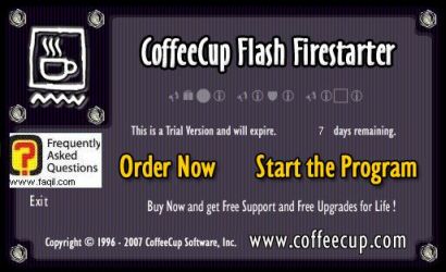 בחרו בהפעל  תוכנית, CoffeeCup Flash FireStarter    
