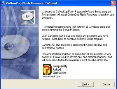 מסך ברוכים הבאים,CoffeeCup Flash Password Wizard 