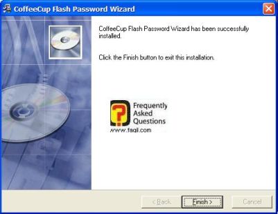 ההתקנה הסתיימה,CoffeeCup Flash Password Wizard 