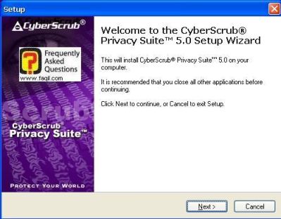 מסך ברוכים הבאים,CyberScrub Privacy Suite 