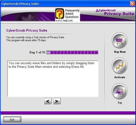 התוכנה תפעל ל15 יום,CyberScrub Privacy Suite 