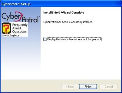 סיום ההתקנה, תוכנת  CyberPatrol