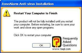 מסך הפעלה מחדש של המחשב,ZoneAlarm Anti-Virus 