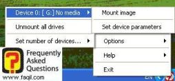 תפריט בחירת אימג,Daemon tools  