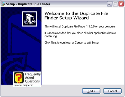 מסך ברוכים הבאים, duplicate file finder  