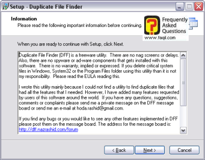 מסך מידע, duplicate file finder  