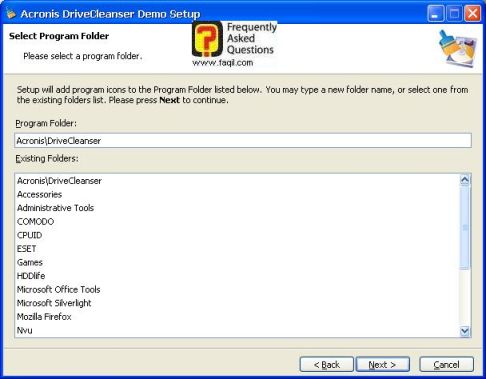 מסך התפריט המהיר בהתקנה,תוכנתDriveCleanser
