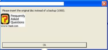 הודעת שגיאה  please insert the original cd