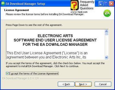 הסכם הרישיון, EA Download 