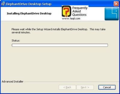 ההתקנה ElephantDrive