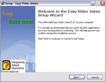 מסך ברוך הבא  להתקנה, easy video joiner  