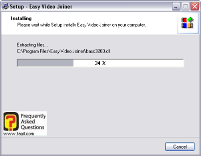 מסך ההתקנה החלה, easy video joiner  